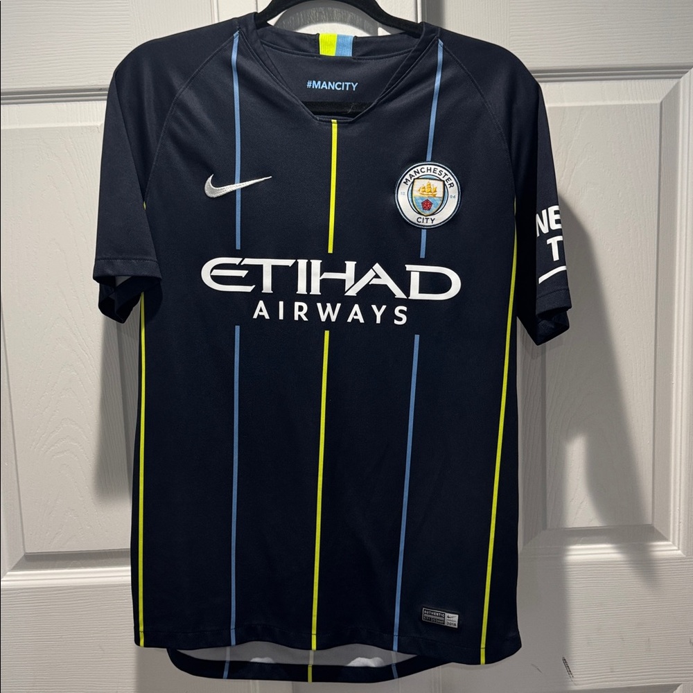 Nike Manchester City Black and Blue Jersey